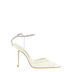 Jimmy Choo White Tencel High Heel Women's Pumps